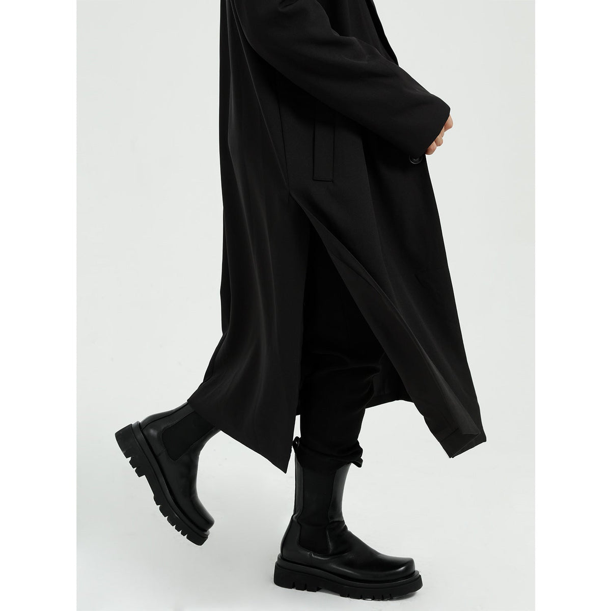 Light Relaxed Men’s Overcoat - Long Polyester Spring