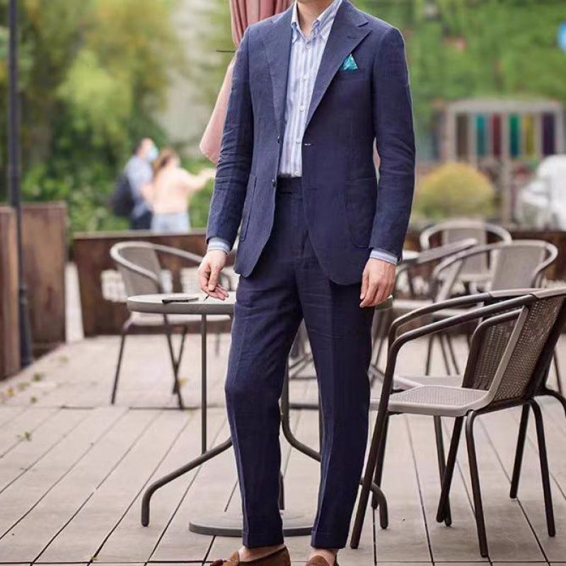 Slim-Fit Neapolitan Casual, Cotton Blend, Regular Wear – Breathable Men's Blazer