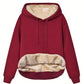 Cozy Warm Women’s Hooded Pullover - Relaxed Sherpa Lined