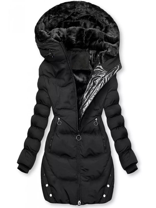 Women’s Insulating Puffer Coat - Tailored Faux Fur Hood