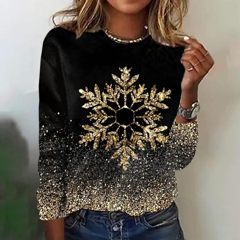 Plush Women's Long Sleeve Top - Crewneck Cotton, Casual
