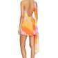 Silk Mini Dress for Women in Tropical Sunset Design, Lightweight Summer Dress for Beach and Evening Events-6