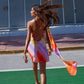 Silk Mini Dress for Women in Tropical Sunset Design, Lightweight Summer Dress for Beach and Evening Events-3