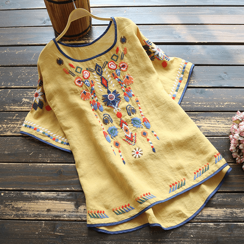 Variant image for Ethnic Embroidered Blouse for Women, Loose Fit, Elegant Design, Soft Premium Fabric, Versatile for Casual and Formal Wear-13