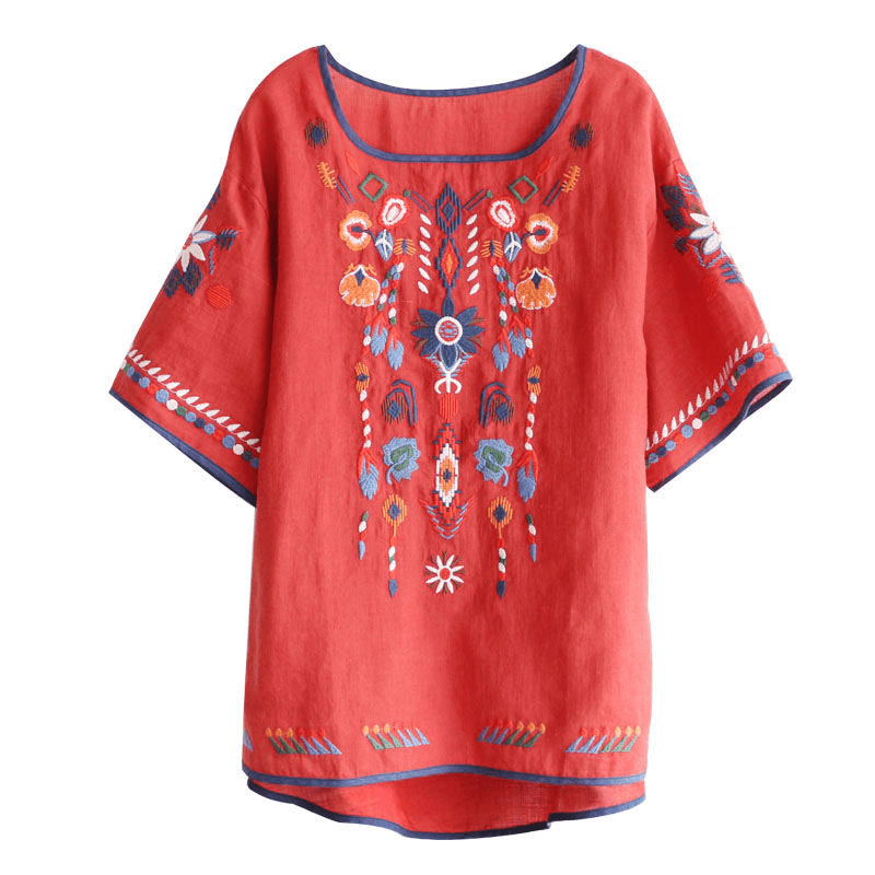 Ethnic Embroidered Blouse for Women, Loose Fit, Elegant Design, Soft Premium Fabric, Versatile for Casual and Formal Wear-1