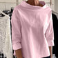 Variant image for Elegant Women's Blouse with Loose Turtleneck, Cotton-Polyester Blend Long Sleeve Top for Summer and Autumn-19