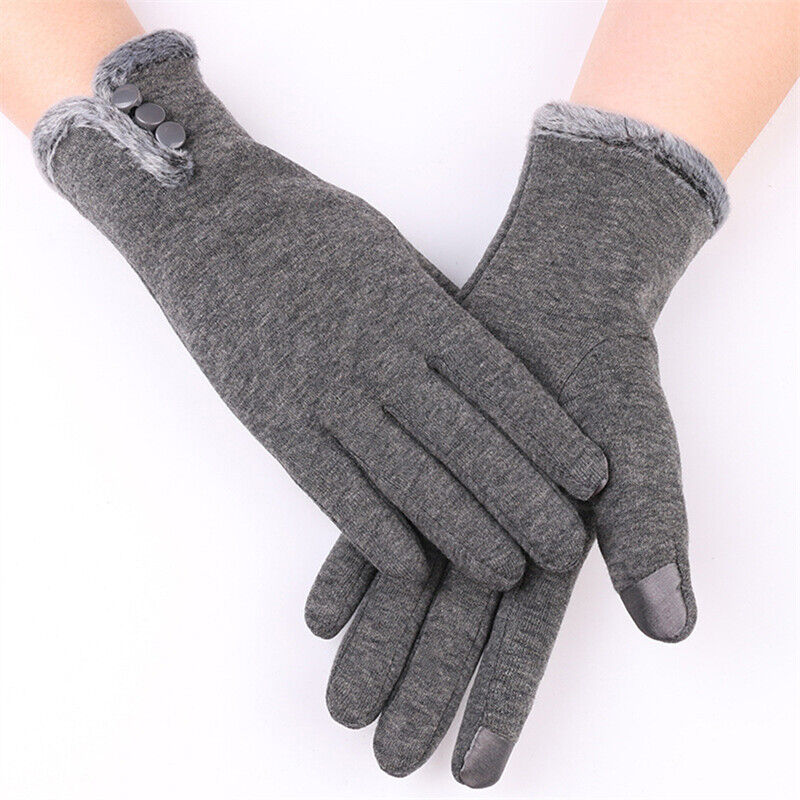 Women’s Insulating Gloves - Fitted Faux Fur Cuff, Cashmere