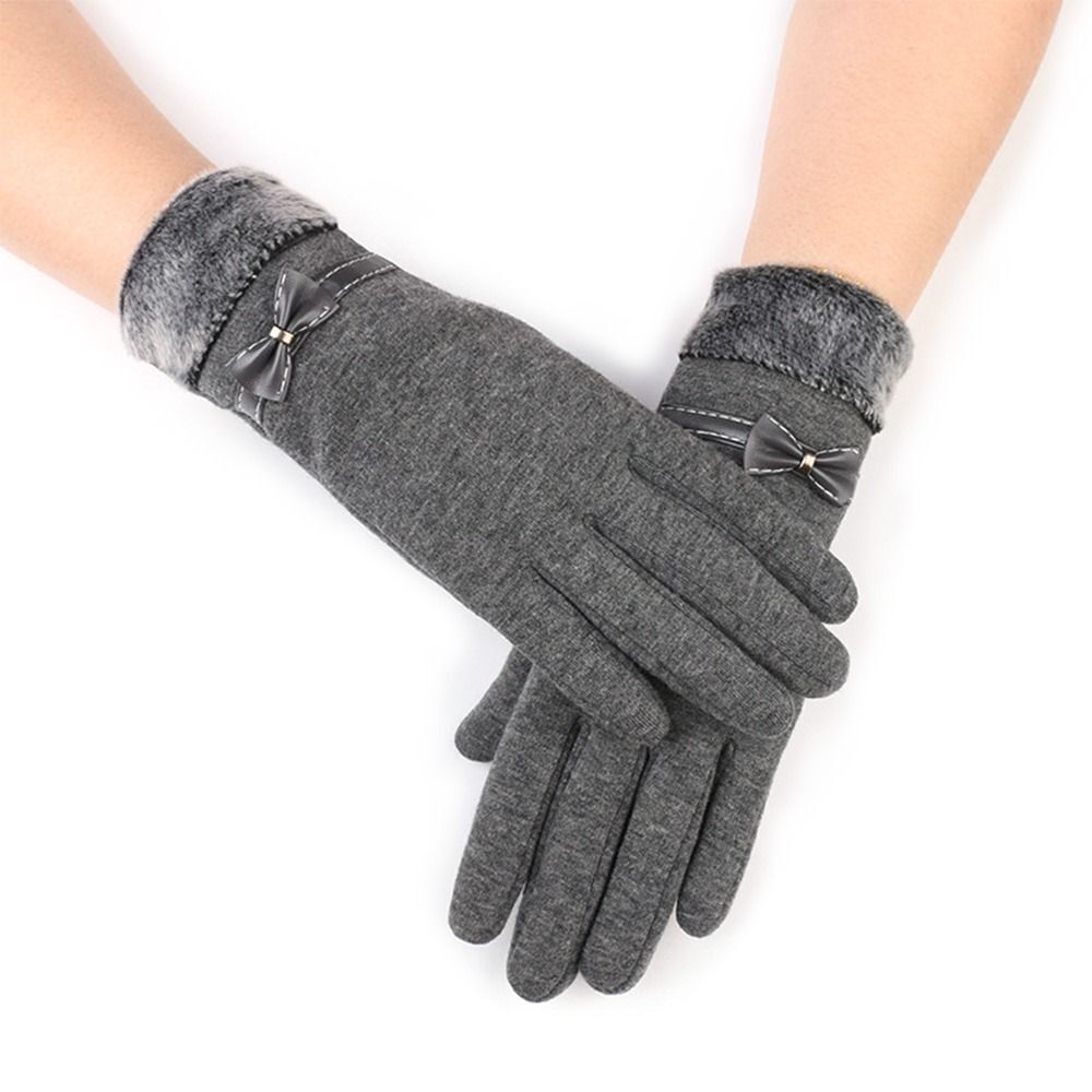 Women’s Insulating Gloves - Fitted Faux Fur Cuff, Cashmere