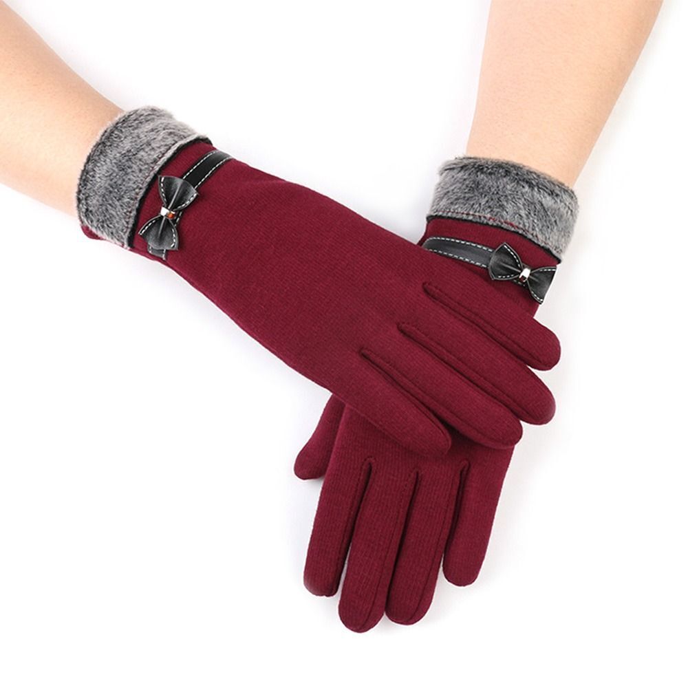 Women’s Insulating Gloves - Fitted Faux Fur Cuff, Cashmere