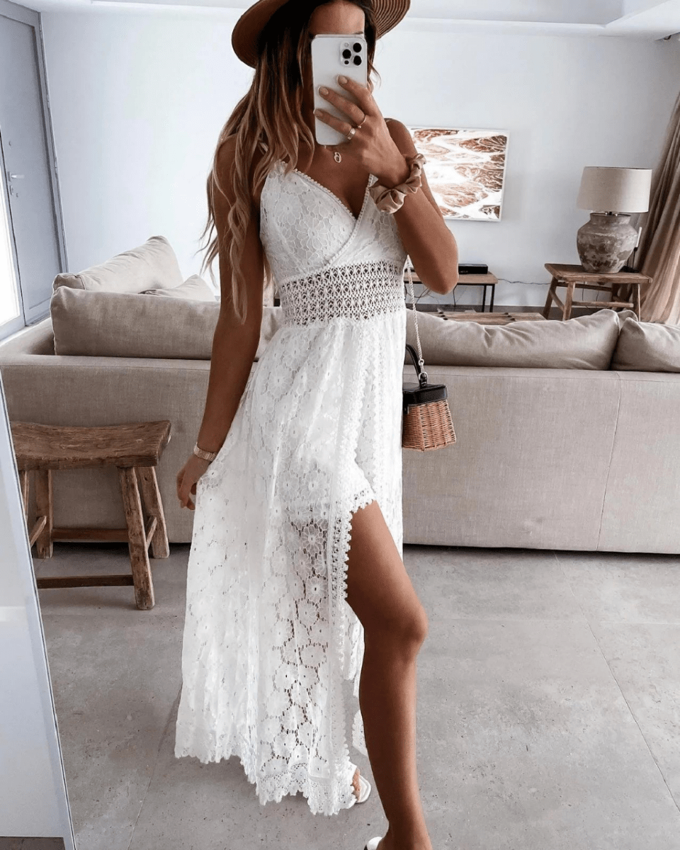 Elegant Boho Womens Dress in Soft Cotton, Knee-Length Summer Dress for Casual Outings and Events-2