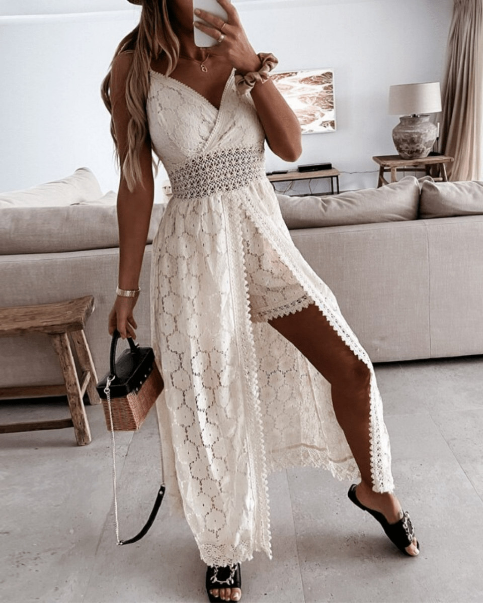 Elegant Boho Womens Dress in Soft Cotton, Knee-Length Summer Dress for Casual Outings and Events-3