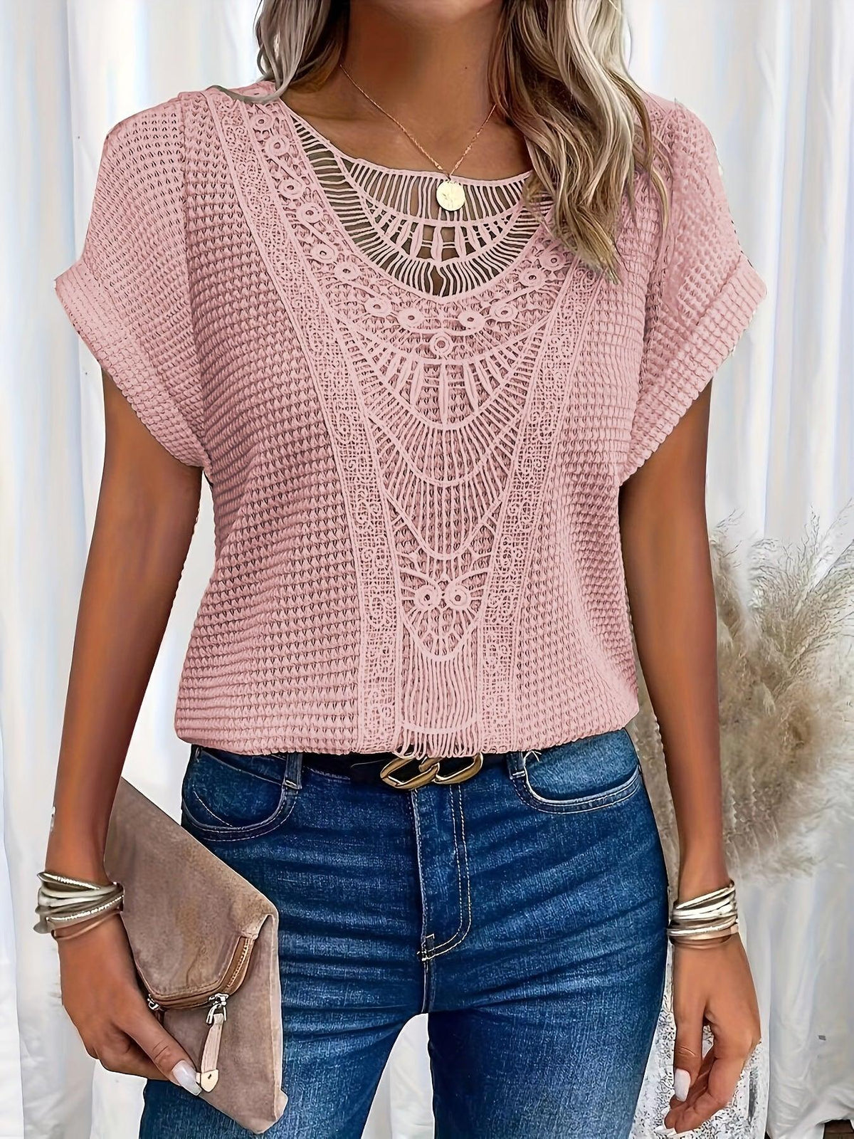 Variant image for Elegant Knitted Women's Top with Intricate Detailing, Comfortable Fit, and Versatile Style for Casual and Formal Occasions-21