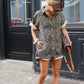 Leopard Print Summer Set for Women, Comfortable Polyester Outfit for Beach and Casual Outings-5