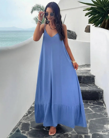 Variant image for Elegant Women's Strap Dress in Solid Color - Versatile Summer and Formal Dresses for All Occasions-1