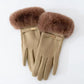 Women's Insulating Gloves - Fur Cuff, Suede, For Commuting