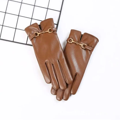 Scalloped Cuff, Lined – Warm Women’s Faux Leather Gloves