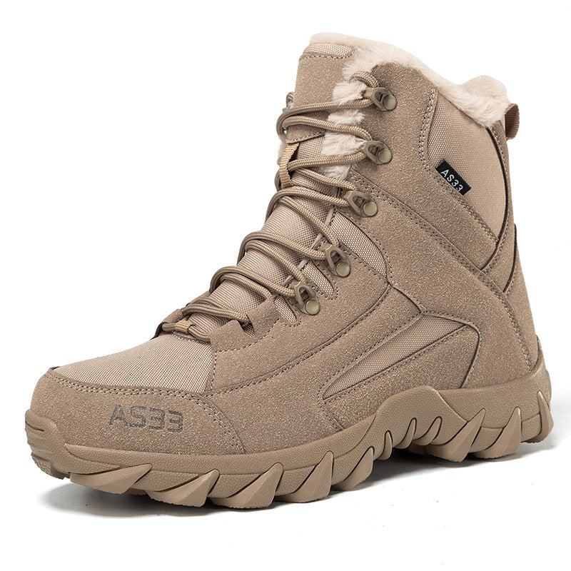 Anti-Slip Men's Snow Boots - High-Top Platform, Faux Fur