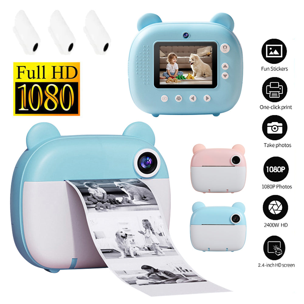 Kid Instant Print Camera - Fun Photography for Kids, Light, Simple to Use, Black & White Prints