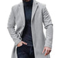 Refined Warm Men's Tweed Coat - Medium-Length Polyester