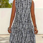 Elegant Black and White Print Dress for Women, Comfortable and Stylish Spring Dress, Figure-Flattering Design-2