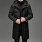 Light Cozy Men's Down Coat - Long Puffer, Goose Down