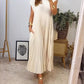 Elegant Sleeveless Pleated Womens Dress in Solid Color - Versatile Summer Wedding Guest or Cocktail Formal Dress-2