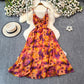 v-neck strap, adjustable waist, floral print, for summer – Light women's dress