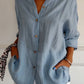 Chic Women's Blouse with Flattering Cut, Versatile Style, Long Sleeve Summer Top for Women, Machine Washable-1