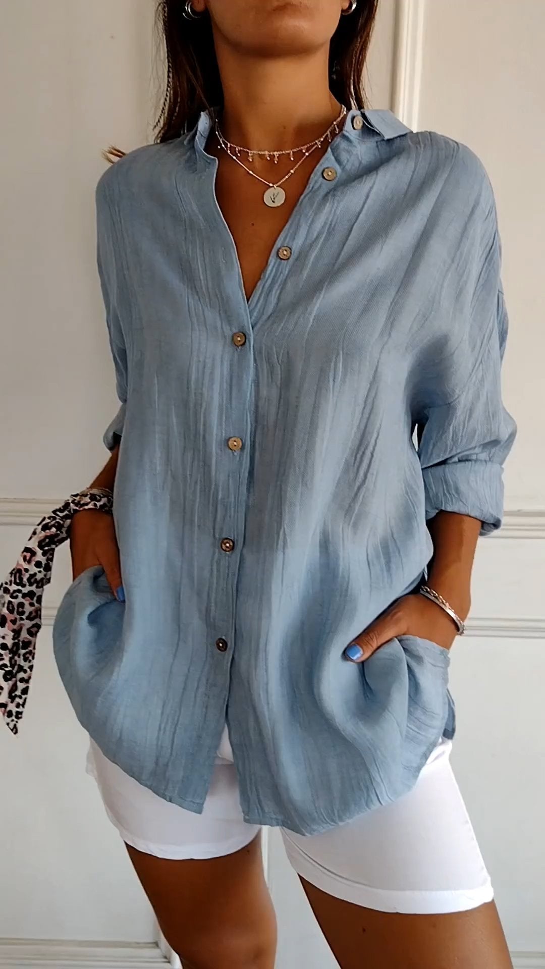 Variant image for Chic Women's Blouse with Flattering Cut, Versatile Style, Long Sleeve Summer Top for Women, Machine Washable-1