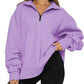 Light Women Zip Sweatshirt - Oversized Pullover Casual