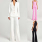 tailored, polyester, office wear – Fitted women's long-sleeve blazer with classic design