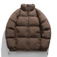 Relaxed Warm Men Down Coat - Boxy Puffer, Polyester, Urban