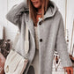 Plush Relaxed Women’s Hooded Cardigan - Long Ribbed Knit