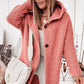 Plush Relaxed Women’s Hooded Cardigan - Long Ribbed Knit