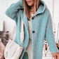 Plush Relaxed Women’s Hooded Cardigan - Long Ribbed Knit