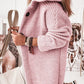 Plush Relaxed Women’s Hooded Cardigan - Long Ribbed Knit