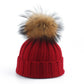 Women's Warm Beanie - Chunky Ribbed, Cotton Blend, Winter