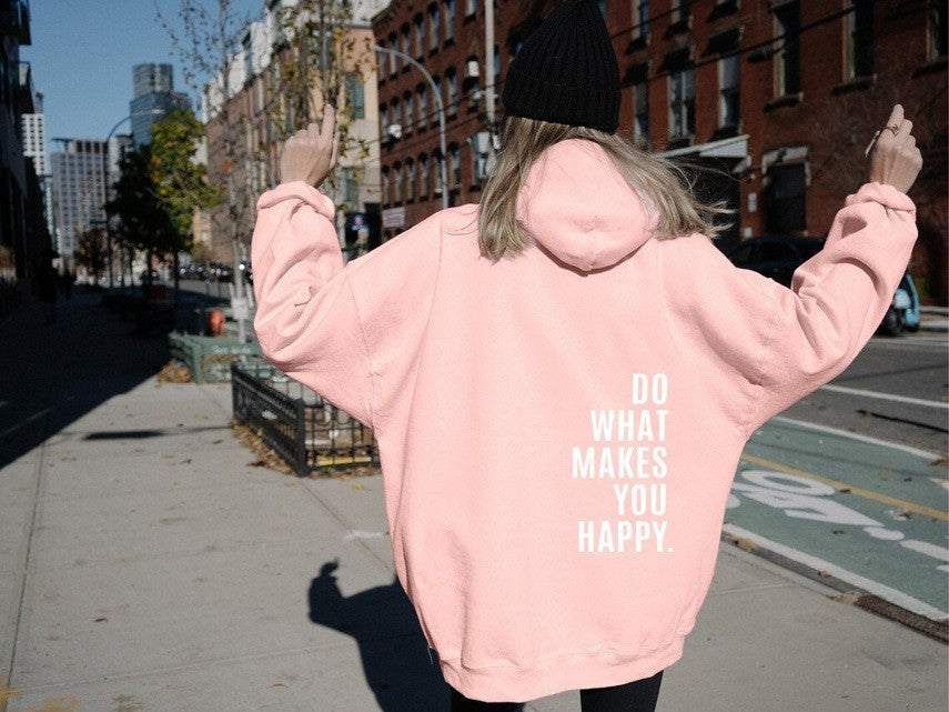 Women's Oversized Hoodie - Loose Back Print, Polyester