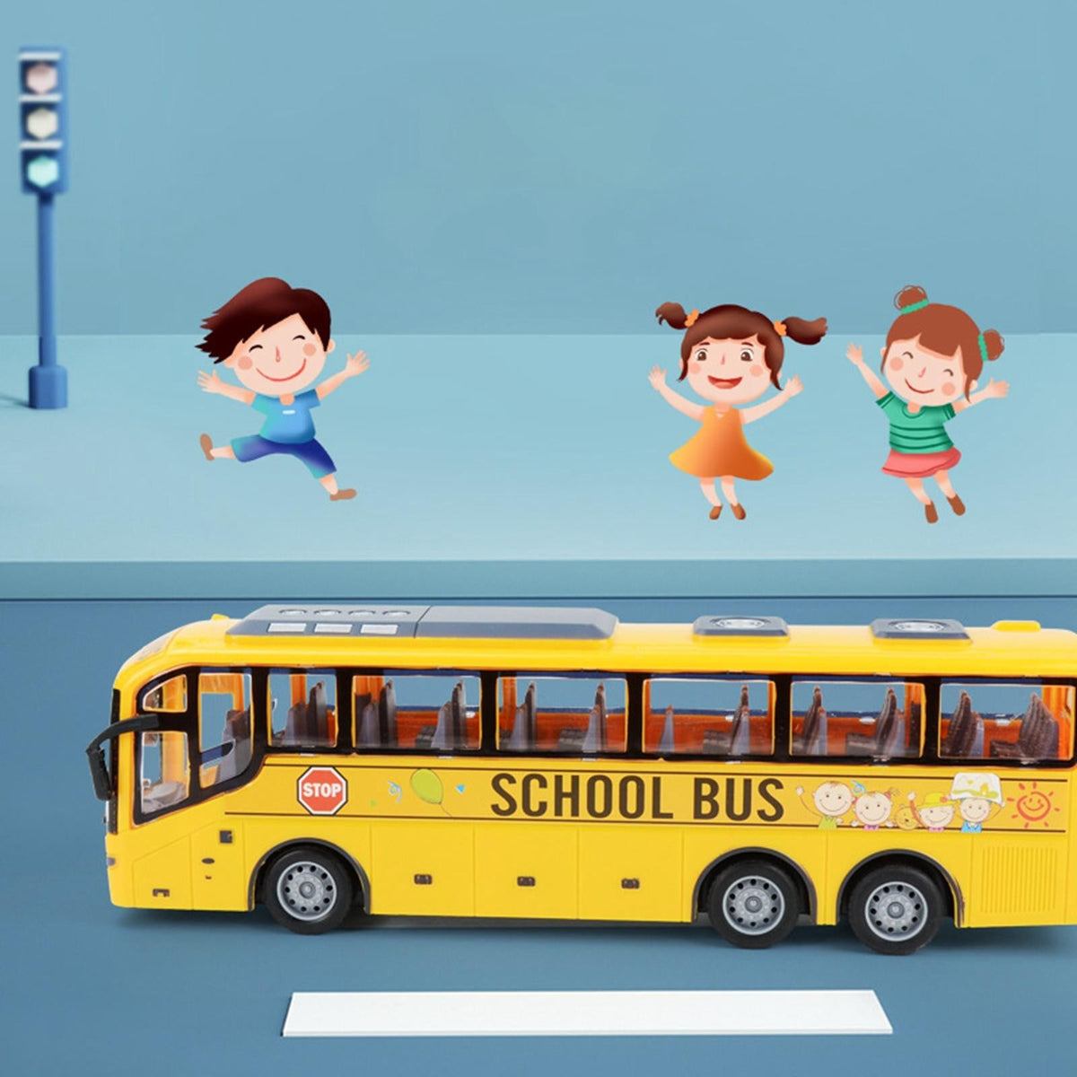 Remote Control Motor-Driven Tour Bus - Scale RC Vehicle with Lights for Kids, School & City Fun