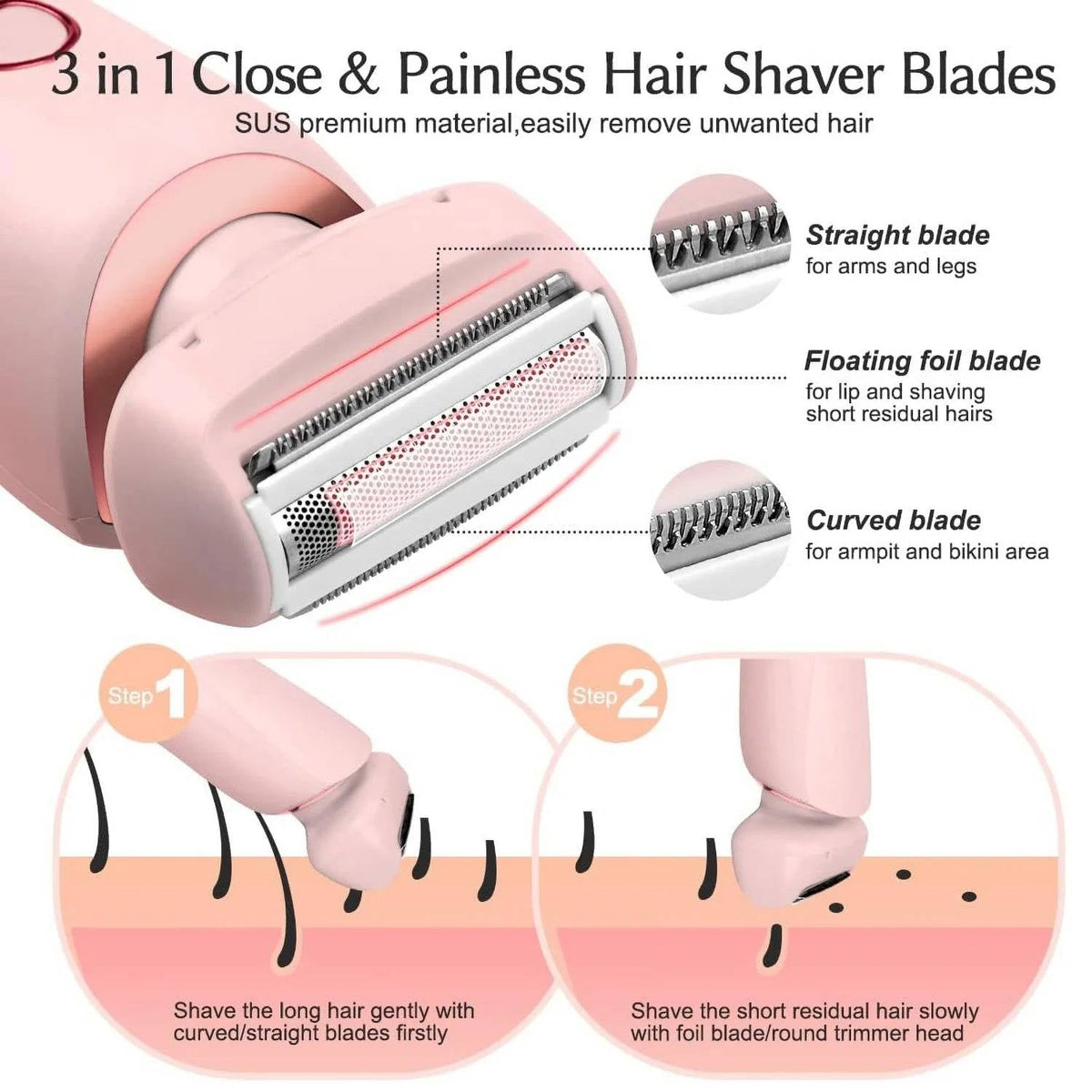 Motor-Driven Shaver 3D Floating Blade Dual-Head Water-Resistant Wet Dry Use Gentle Painless Hair Removal Fall 2025 Self-Maintenance Gift