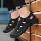 durable Breathable men's sandals - closed-toe, strappy, synthetic leather, casual outdoor