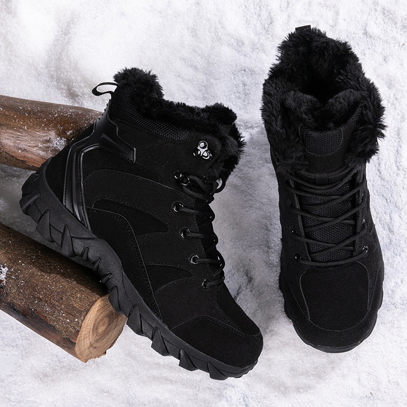 Men's Insulating Snow Boots - Mid Tube, Cowhide, Winter