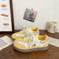 Light women's sneakers - color-blocked, versatile, PU, casual commuting hiking