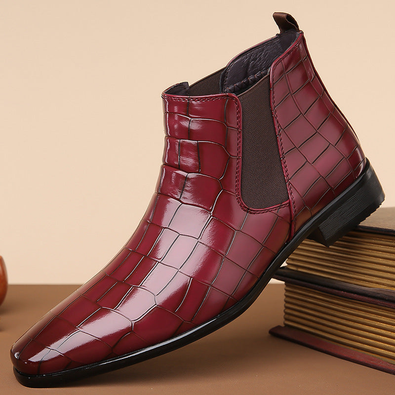 Men's Supportive Chelsea Boots - High Top Croc Leather