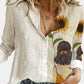 Elegant Floral Print Women's Chemise Nightgown with Long Sleeves and Relaxed Fit in White-4