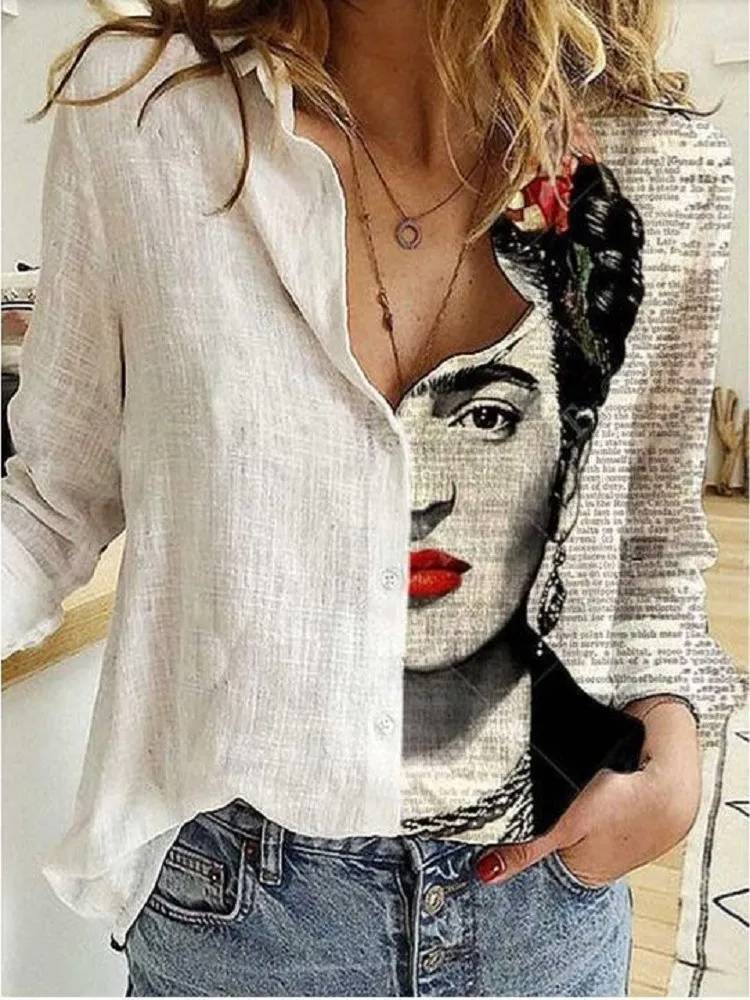 Elegant Floral Print Women's Chemise Nightgown with Long Sleeves and Relaxed Fit in White-2