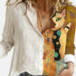 Elegant Floral Print Women's Chemise Nightgown with Long Sleeves and Relaxed Fit in White-5
