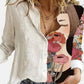 Elegant Floral Print Women's Chemise Nightgown with Long Sleeves and Relaxed Fit in White-3
