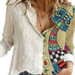 Elegant Floral Print Women's Chemise Nightgown with Long Sleeves and Relaxed Fit in White-6