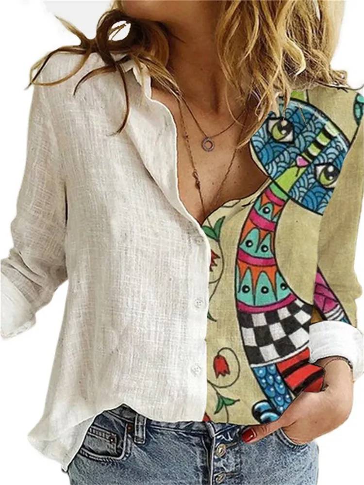 Variant image for Elegant Floral Print Women's Chemise Nightgown with Long Sleeves and Relaxed Fit in White-31